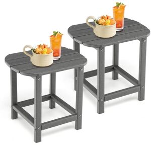 CostwayTable d'Appoint d'Extérieur Table de Style Adirondack Résistante aux Intempéries en PEHD Antirouille et Imperméable 48x37x46cm(LxlxH) Gris - Publicité CostwayTable d'Appoint d'Extérieur Table de Style Adirondack Résistante aux Intempéries en PEHD Antirouille et Imperméable 48x37x46cm(LxlxH) Gris - Publicité