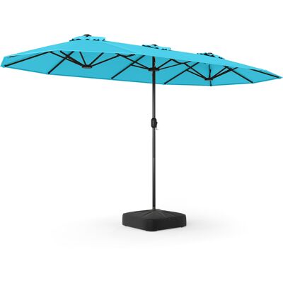 Costway Grand Parasol Double 340cm/396cm avec Vent et Manivelle - Publicité Costway Grand Parasol Double 340cm/396cm avec Vent et Manivelle - Publicité