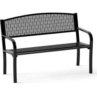Costway128CM Canapé de Patio en Métal Banc Robuste pour 2-3 Personnes avec Accoudoirs Courbés et Dossier Classique Siège de Style Parc Noir - Publicité Costway128CM Canapé de Patio en Métal Banc Robuste pour 2-3 Personnes avec Accoudoirs Courbés et Dossier Classique Siège de Style Parc Noir - Publicité