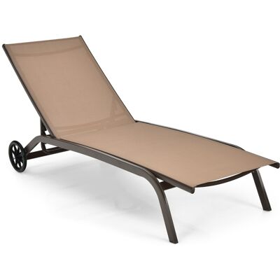 Chaise Longue de Jardin Costway - Réglable, Légère, Piscine - Publicité Chaise Longue de Jardin Costway - Réglable, Légère, Piscine - Publicité