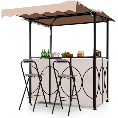 CostwayGazebo de Grill avec Auvent Ensemble de bar de jardin 3 Pièces avec Table de Bar & 2 Chaises de Bar Pliables Café - Publicité CostwayGazebo de Grill avec Auvent Ensemble de bar de jardin 3 Pièces avec Table de Bar & 2 Chaises de Bar Pliables Café - Publicité