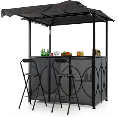 CostwayGazebo de Grill avec Auvent Ensemble de bar de jardin 3 Pièces avec Table de Bar & 2 Chaises de Bar Pliables Gris - Publicité CostwayGazebo de Grill avec Auvent Ensemble de bar de jardin 3 Pièces avec Table de Bar & 2 Chaises de Bar Pliables Gris - Publicité