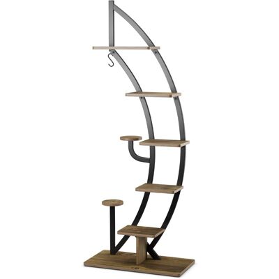 CostwayÉtagère à Fleurs en Métal à 7 Niveaux Porte Plantes en Forme de Demi-lune avec Dispositif Anti-renversement 60 x 30 x 155 CM - Publicité CostwayÉtagère à Fleurs en Métal à 7 Niveaux Porte Plantes en Forme de Demi-lune avec Dispositif Anti-renversement 60 x 30 x 155 CM - Publicité