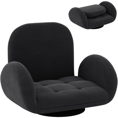 CostwayChaise de Sol Pivotante Chaise de Jeu Pliante avec Dossier et Accoudoirs Réglables Fauteuil de Sol Inclinable Fauteuil de Sol Noir - Publicité CostwayChaise de Sol Pivotante Chaise de Jeu Pliante avec Dossier et Accoudoirs Réglables Fauteuil de Sol Inclinable Fauteuil de Sol Noir - Publicité