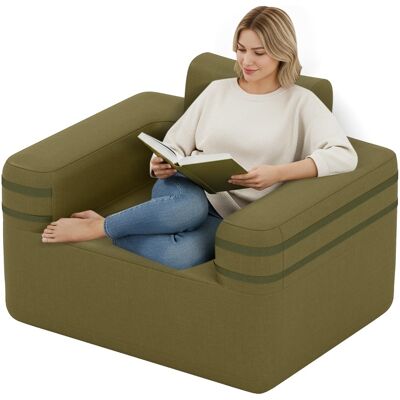 CostwayCanapé Gonflable Simple Fauteuil Gonflable en Tissu Oxford avec Pompe à Air Intégrée 3 Embouts Poche de Rangement Charge 150kg Vert Foncé - Publicité CostwayCanapé Gonflable Simple Fauteuil Gonflable en Tissu Oxford avec Pompe à Air Intégrée 3 Embouts Poche de Rangement Charge 150kg Vert Foncé - Publicité