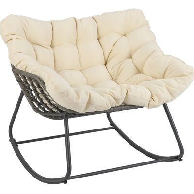 CostwayFauteuil à Bascule d'Extérieur Fauteuil Œuf Surdimensionné avec Coussin Épais Amovible avec Structure en Métal Robuste Beige - Publicité CostwayFauteuil à Bascule d'Extérieur Fauteuil Œuf Surdimensionné avec Coussin Épais Amovible avec Structure en Métal Robuste Beige - Publicité