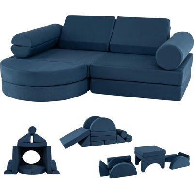Costway - Canapé Modulaires Enfants 13pcs - Bleu Marine - Velours Daim - Ensemble Canapés - Publicité Costway - Canapé Modulaires Enfants 13pcs - Bleu Marine - Velours Daim - Ensemble Canapés - Publicité