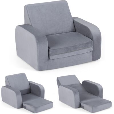 CostwayCanapé Pliant pour Tout-Petits Canapé-Lit Convertible 3-en-1 Enfants avec Velours Cristal Ultra-Doux & Élastique Housse Amovible Gris - Publicité CostwayCanapé Pliant pour Tout-Petits Canapé-Lit Convertible 3-en-1 Enfants avec Velours Cristal Ultra-Doux & Élastique Housse Amovible Gris - Publicité