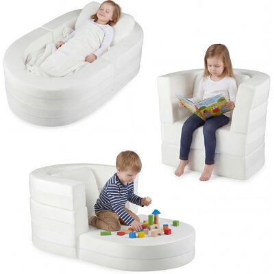CostwayCanapé-Lit Convertible 3-en-1 pour Enfants Lit Pliant Tout en Un avec Housses Zippées Lavables & Coussin en Mousse pour 3+ Ans Blanc - Publicité CostwayCanapé-Lit Convertible 3-en-1 pour Enfants Lit Pliant Tout en Un avec Housses Zippées Lavables & Coussin en Mousse pour 3+ Ans Blanc - Publicité