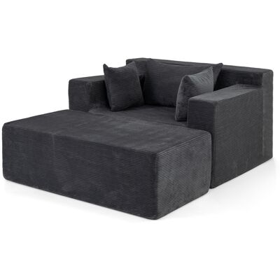 CostwayCanapé Lit Convertible avec Pouf en Velours Côtelé avec Housse Amovible Lavable 3 Coussins Accoudoirs Larges Sans Montage Gris - Publicité CostwayCanapé Lit Convertible avec Pouf en Velours Côtelé avec Housse Amovible Lavable 3 Coussins Accoudoirs Larges Sans Montage Gris - Publicité