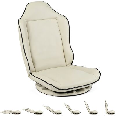 CostwayChaise de Sol Pliable Fauteuil de Sol avec Base Pivotante à 360° Dossier Inclinable à 6 Positions Rembourrage Résilient Charge 150 kg Beige - Publicité CostwayChaise de Sol Pliable Fauteuil de Sol avec Base Pivotante à 360° Dossier Inclinable à 6 Positions Rembourrage Résilient Charge 150 kg Beige - Publicité