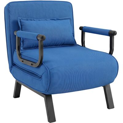 CostwayFauteuil Convertible 1 Place Fauteuil-Lit Chauffeuse 3 en 1 avec Dossier Réglable Oreiller Inclus Assise Large Accoudoir Bleu - Publicité CostwayFauteuil Convertible 1 Place Fauteuil-Lit Chauffeuse 3 en 1 avec Dossier Réglable Oreiller Inclus Assise Large Accoudoir Bleu - Publicité