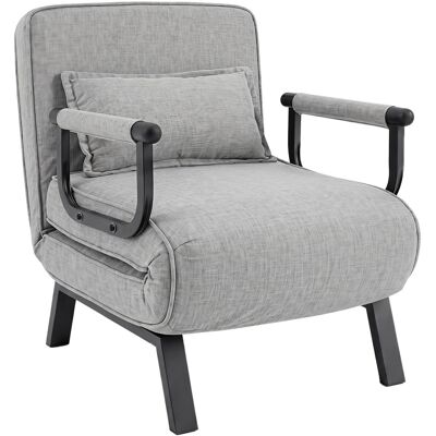 CostwayFauteuil Convertible 1 Place Fauteuil-Lit Chauffeuse 3 en 1 avec Dossier Réglable Oreiller Inclus Assise Large Accoudoir Gris Clair - Publicité CostwayFauteuil Convertible 1 Place Fauteuil-Lit Chauffeuse 3 en 1 avec Dossier Réglable Oreiller Inclus Assise Large Accoudoir Gris Clair - Publicité