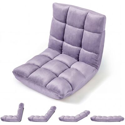 CostwayFauteuil de Sol Pliable Paresseux Tatami Chaise Convertible avec Dossier Réglable 14 Positions Mousse Haute Densité Cadre Métal Violet - Publicité CostwayFauteuil de Sol Pliable Paresseux Tatami Chaise Convertible avec Dossier Réglable 14 Positions Mousse Haute Densité Cadre Métal Violet - Publicité