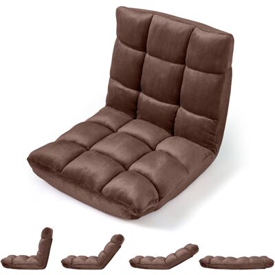 CostwayFauteuil de Sol Pliable Paresseux Tatami Chaise avec Dossier Réglable 14 Positions Mousse Haute Densité Patins Antidérapants Marron - Publicité CostwayFauteuil de Sol Pliable Paresseux Tatami Chaise avec Dossier Réglable 14 Positions Mousse Haute Densité Patins Antidérapants Marron - Publicité