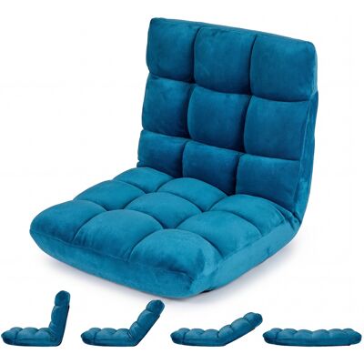 CostwayFauteuil de Sol Pliable Paresseux Tatami Dossier Réglable 14 Positions Mousse Haute Densité Cadre Métal Patins Antidérapants Bleu - Publicité CostwayFauteuil de Sol Pliable Paresseux Tatami Dossier Réglable 14 Positions Mousse Haute Densité Cadre Métal Patins Antidérapants Bleu - Publicité