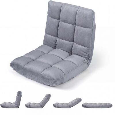 CostwayFauteuil de Sol Pliable Paresseux Tatami avec Dossier Réglable 14 Positions Mousse Haute Densité Cadre Métal Patins Antidérapants Gris - Publicité CostwayFauteuil de Sol Pliable Paresseux Tatami avec Dossier Réglable 14 Positions Mousse Haute Densité Cadre Métal Patins Antidérapants Gris - Publicité