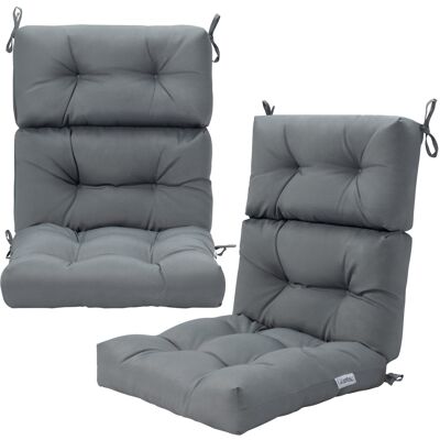 CostwayLot de 4 Coussin de Chaise à Dossier Haut Coussin de Siège de Chaise de Patio Sangles en Corde Antidérapantes Protection Solaire Gris - Publicité CostwayLot de 4 Coussin de Chaise à Dossier Haut Coussin de Siège de Chaise de Patio Sangles en Corde Antidérapantes Protection Solaire Gris - Publicité