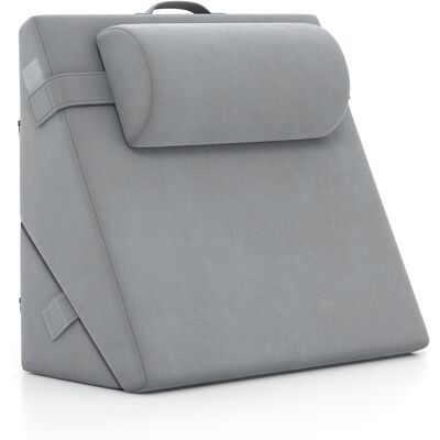 CostwayOreiller de Lecture en Mousse à Mémoire Coussin Triangle avec Housse Amovible et Appui-tête Réglable Design 12 en 1 Gris - Publicité CostwayOreiller de Lecture en Mousse à Mémoire Coussin Triangle avec Housse Amovible et Appui-tête Réglable Design 12 en 1 Gris - Publicité