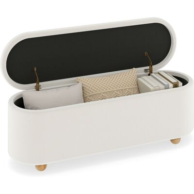 CostwayBanc de Rangement Ovale 139 cm Long Ottomane Repose-pieds Rembourré avec Pieds en Bois Caoutchouc Banc de Bout de Lit Charge 300 KG Blanc - Publicité CostwayBanc de Rangement Ovale 139 cm Long Ottomane Repose-pieds Rembourré avec Pieds en Bois Caoutchouc Banc de Bout de Lit Charge 300 KG Blanc - Publicité