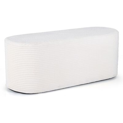 CostwayBanc Ottoman Rembourré 120CM Banquette Moderne de Bout de Lit avec Tissu en Velours Côtelé et Éponge Haute Densité Ottoman Ovale Blanc - Publicité CostwayBanc Ottoman Rembourré 120CM Banquette Moderne de Bout de Lit avec Tissu en Velours Côtelé et Éponge Haute Densité Ottoman Ovale Blanc - Publicité