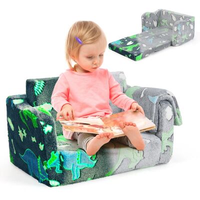 CostwayCanapé pour Enfants avec Couverture Canapé et Chaise Longue Pliable Fauteuil Phosphorescent pour 3+ Ans Dinosaure Gris - Publicité CostwayCanapé pour Enfants avec Couverture Canapé et Chaise Longue Pliable Fauteuil Phosphorescent pour 3+ Ans Dinosaure Gris - Publicité