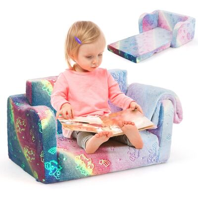 CostwayCanapé pour Enfants avec Couverture Canapé et Chaise Longue Pliable Fauteuil Phosphorescent pour 3+ Ans Dinosaure Licorne Arc-En-Ciel - Publicité CostwayCanapé pour Enfants avec Couverture Canapé et Chaise Longue Pliable Fauteuil Phosphorescent pour 3+ Ans Dinosaure Licorne Arc-En-Ciel - Publicité