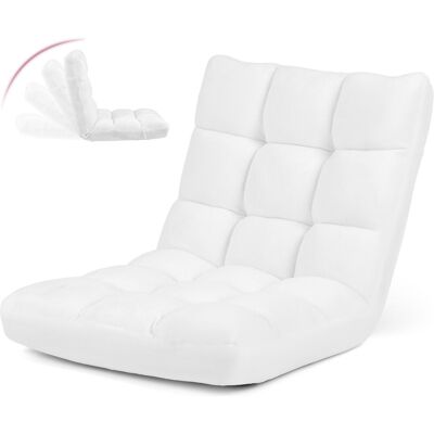 CostwayChaise de Méditation Canapé-Lit Pliable avec 14 Positions Réglables 54,5 x 54,5 x 56CM Blanc - Publicité CostwayChaise de Méditation Canapé-Lit Pliable avec 14 Positions Réglables 54,5 x 54,5 x 56CM Blanc - Publicité