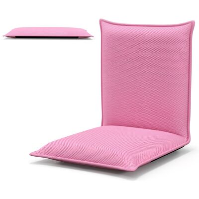 CostwayChaise de Sol Pliable Tatami Inclinable en 6 Position 44 x 54,5 x 53,5 CM Rose - Publicité CostwayChaise de Sol Pliable Tatami Inclinable en 6 Position 44 x 54,5 x 53,5 CM Rose - Publicité