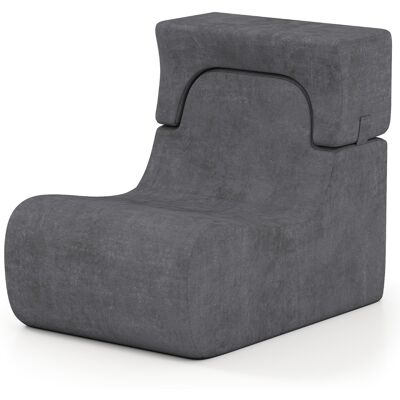 CostwayFauteuil de Sol pour Adultes Canapé Paresseux avec Appuie-tête Amovible Housse Lavable en Velours Glacé et Rembourrage en Mousse Gris - Publicité CostwayFauteuil de Sol pour Adultes Canapé Paresseux avec Appuie-tête Amovible Housse Lavable en Velours Glacé et Rembourrage en Mousse Gris - Publicité