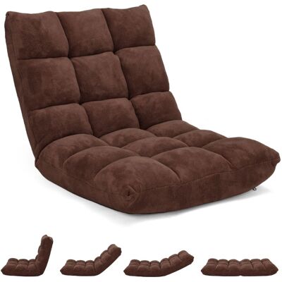 CostwayCanapé-lit Pliable Chaise de Méditation avec 14 Positions Réglables en Métal et Éponge, 56x67x56cm, Café - Publicité CostwayCanapé-lit Pliable Chaise de Méditation avec 14 Positions Réglables en Métal et Éponge, 56x67x56cm, Café - Publicité