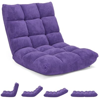 CostwayChaise de Méditation Canapé-Lit Pliable avec 14 Positions Réglables 54,5 x 54,5 x 56CM Violet - Publicité CostwayChaise de Méditation Canapé-Lit Pliable avec 14 Positions Réglables 54,5 x 54,5 x 56CM Violet - Publicité