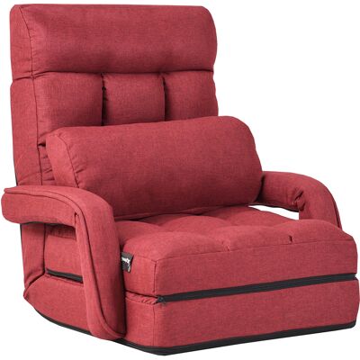 CostwayFauteuil Convertible Chauffeuse Convertible 1 Place avec Oreiller 5 Positions en Tissu Lin Éponge 54x56x70cm Rouge - Publicité CostwayFauteuil Convertible Chauffeuse Convertible 1 Place avec Oreiller 5 Positions en Tissu Lin Éponge 54x56x70cm Rouge - Publicité