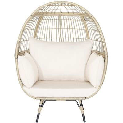CostwayFauteuil Cocon en Rotin PE Style Naturel avec Coussins Épais Chaise Relax 110 x 82 x 145 CM Charge max : 205 kg - Publicité CostwayFauteuil Cocon en Rotin PE Style Naturel avec Coussins Épais Chaise Relax 110 x 82 x 145 CM Charge max : 205 kg - Publicité