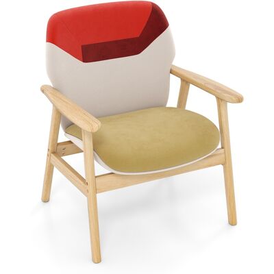 CostwayFauteuil d'Appoint Chaise Rembourrée avec Dossier Spacieux Coussin d'Assise en Mousse Cadre en Bois de Caoutchouc Fauteuil de Lecture - Publicité CostwayFauteuil d'Appoint Chaise Rembourrée avec Dossier Spacieux Coussin d'Assise en Mousse Cadre en Bois de Caoutchouc Fauteuil de Lecture - Publicité