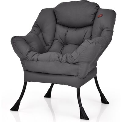 CostwayChaise Paresseuse Moderne en Tissu Polyester Chaise de Salon Contemporaine avec Cadre Métallique Fauteuil Simple Rembourré Gris - Publicité CostwayChaise Paresseuse Moderne en Tissu Polyester Chaise de Salon Contemporaine avec Cadre Métallique Fauteuil Simple Rembourré Gris - Publicité