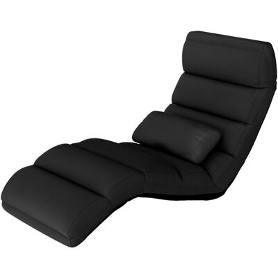 CostwayFauteuil Relax Pliable Réglable sur 5 Positions en Faux Daim Chaise de Sol pour Salon Mobilier de Bureau Chambre Noir - Publicité CostwayFauteuil Relax Pliable Réglable sur 5 Positions en Faux Daim Chaise de Sol pour Salon Mobilier de Bureau Chambre Noir - Publicité