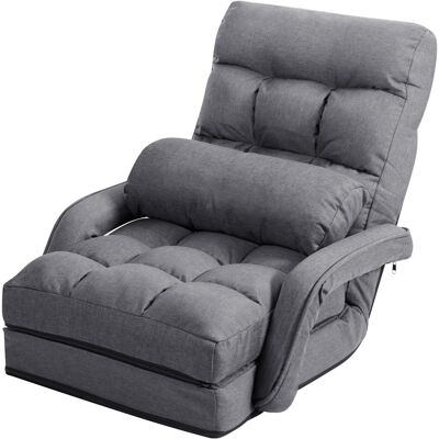 CostwayFauteuil Convertible Chauffeuse Convertible 1 Place avec Oreiller 5 Positions en Tissu Lin Éponge 54x56x70cm Gris - Publicité CostwayFauteuil Convertible Chauffeuse Convertible 1 Place avec Oreiller 5 Positions en Tissu Lin Éponge 54x56x70cm Gris - Publicité
