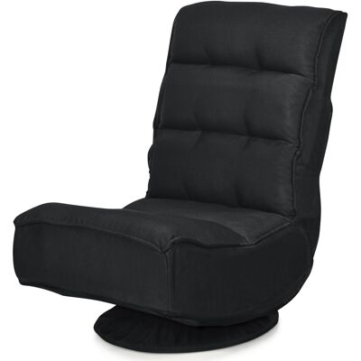 CostwayChaise Relax Pliable et Réglable en 5 Positions Pivotant 360 Degrés Rembourrée Confortable Noir - Publicité CostwayChaise Relax Pliable et Réglable en 5 Positions Pivotant 360 Degrés Rembourrée Confortable Noir - Publicité