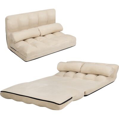CostwayCanapé Convertible 2 Places 113 x 179 CM Dossier Réglable à 6 Positions Housse Détachable 2 Oreillers Beige - Publicité CostwayCanapé Convertible 2 Places 113 x 179 CM Dossier Réglable à 6 Positions Housse Détachable 2 Oreillers Beige - Publicité