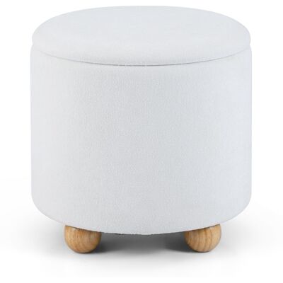 CostwayPouf de Rangement Rond Repose-pieds en Tissu Chenille de 44,5 CM avec Couvercle Amovible Pieds en Bois Caoutchouc Charge 150KG Blanc - Publicité CostwayPouf de Rangement Rond Repose-pieds en Tissu Chenille de 44,5 CM avec Couvercle Amovible Pieds en Bois Caoutchouc Charge 150KG Blanc - Publicité