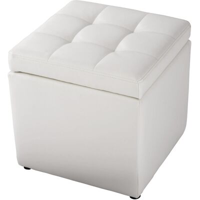 Costway Tabouret Coffre PU Leather Beige 40x40x40cm Ottoman - Publicité Costway Tabouret Coffre PU Leather Beige 40x40x40cm Ottoman - Publicité