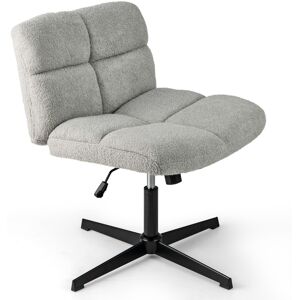 CostwayBureau sans Accoudoirs Chaise de Bureau à Hauteur Réglable Pivotante à 360° Assise Large et Rembourrée Fibre Synthétique Souple Gris - Publicité CostwayBureau sans Accoudoirs Chaise de Bureau à Hauteur Réglable Pivotante à 360° Assise Large et Rembourrée Fibre Synthétique Souple Gris - Publicité