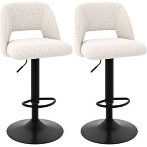 CostwayLot de 2 Tabourets de Bar Pivotants Réglables avec Dossiers et Repose-Pieds Tabourets de Bar Rembourrés en Tissu pour Bar Blanc - Publicité CostwayLot de 2 Tabourets de Bar Pivotants Réglables avec Dossiers et Repose-Pieds Tabourets de Bar Rembourrés en Tissu pour Bar Blanc - Publicité