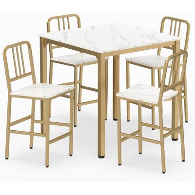 CostwayTable de Salle à Manger avec 4 Chaises Table Haute Cuisine et 4 Tabouret avec Cadre Métallique Mange Debout pour 4 Personnes Blanc - Publicité CostwayTable de Salle à Manger avec 4 Chaises Table Haute Cuisine et 4 Tabouret avec Cadre Métallique Mange Debout pour 4 Personnes Blanc - Publicité