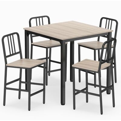 CostwayTable de Salle à Manger avec 4 Chaises Table Haute Cuisine et 4 Tabouret avec Cadre Métallique Mange Debout pour 4 Personnes Gris - Publicité CostwayTable de Salle à Manger avec 4 Chaises Table Haute Cuisine et 4 Tabouret avec Cadre Métallique Mange Debout pour 4 Personnes Gris - Publicité