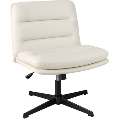CostwayFauteuil de Bureau Sans Roues Chaise de Bureau Sans Accoudoirs Réglable en Hauteur Pivotante à 360° en Simili Cuir Blanc - Publicité CostwayFauteuil de Bureau Sans Roues Chaise de Bureau Sans Accoudoirs Réglable en Hauteur Pivotante à 360° en Simili Cuir Blanc - Publicité