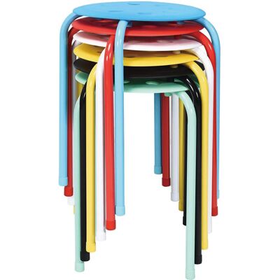 CostwayLot de 6 Tabourets Empilables Tabourets Légers sans Dossier avec Cadre en Métal Et Siège en Plastique Tabourets Polyvalents Multicolore - Publicité CostwayLot de 6 Tabourets Empilables Tabourets Légers sans Dossier avec Cadre en Métal Et Siège en Plastique Tabourets Polyvalents Multicolore - Publicité