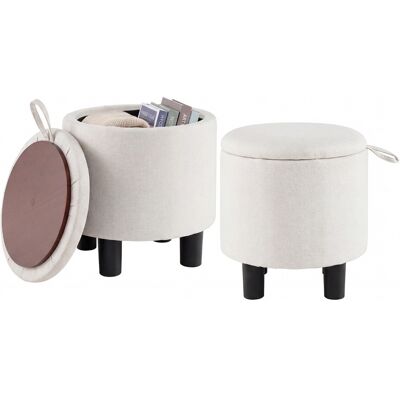 CostwayPouf Rangement 48L avec Couvercle Réversible Amovible Tabouret Rangement avec Repose-Pieds Moderne en Tissu Lin Charge160 KG Ø38x H44 CM - Publicité CostwayPouf Rangement 48L avec Couvercle Réversible Amovible Tabouret Rangement avec Repose-Pieds Moderne en Tissu Lin Charge160 KG Ø38x H44 CM - Publicité