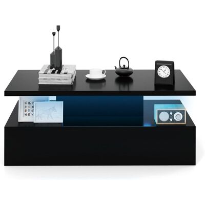 CostwayTable de Salon avec Lumières LED 20 Couleurs 8 Luminosités Table Basse Moderne en Bois avec Télécommande 110x60x40Cm Noir - Publicité CostwayTable de Salon avec Lumières LED 20 Couleurs 8 Luminosités Table Basse Moderne en Bois avec Télécommande 110x60x40Cm Noir - Publicité